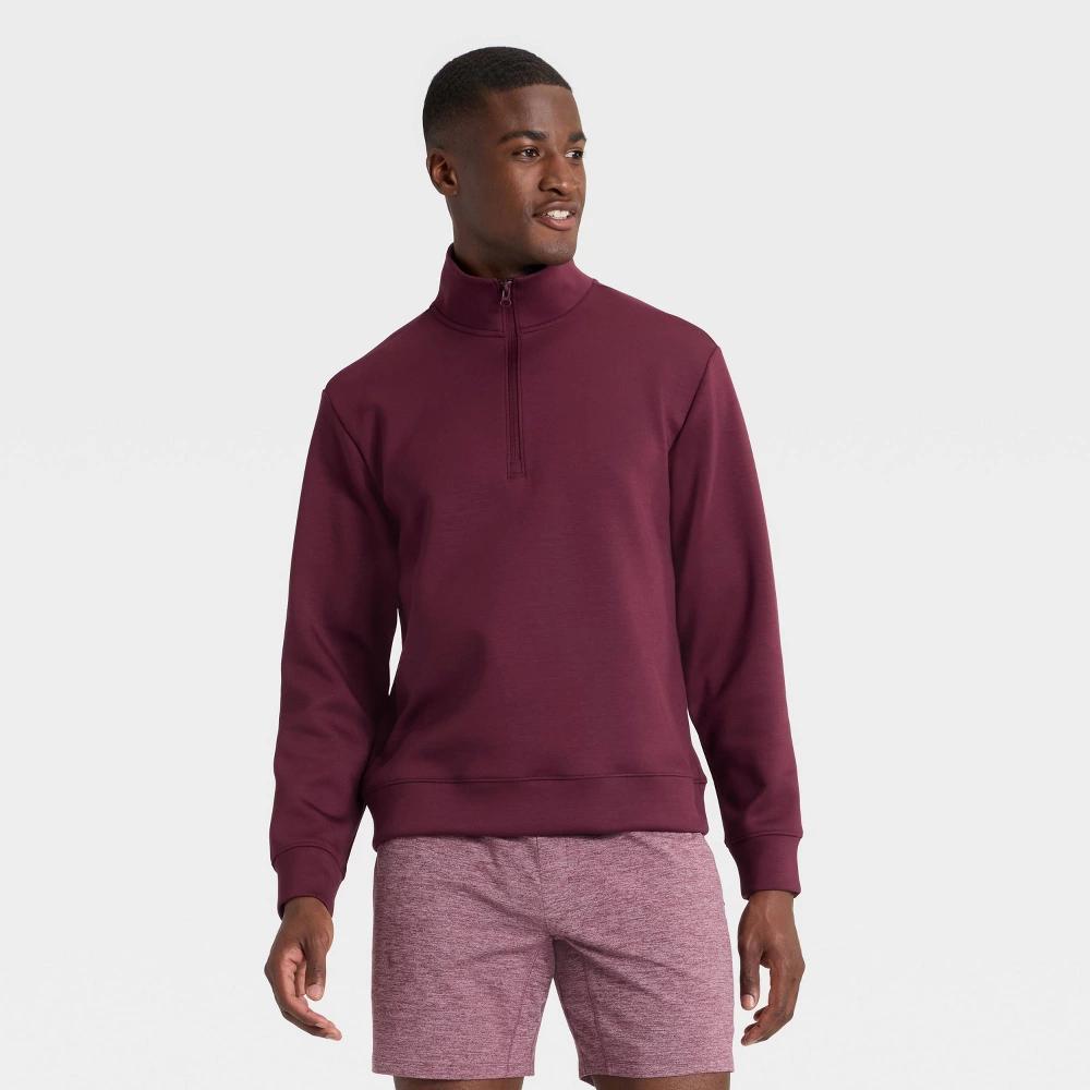 Men's Spacer Half Zip Sweatshirt - All In Motion™ Beige XL Product Image