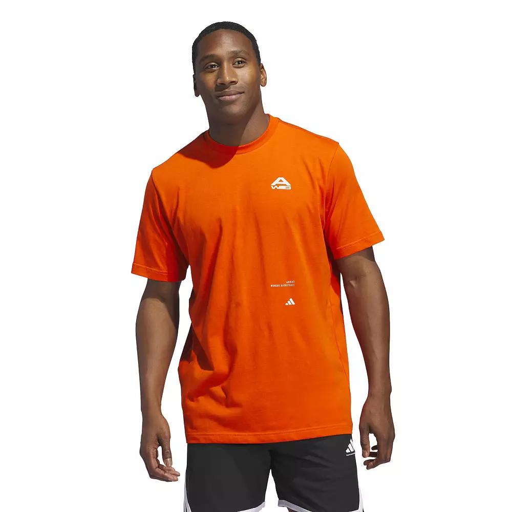 Men's adidas Graphic Basketball Tee, Size: XL, Collegiate Orange Product Image