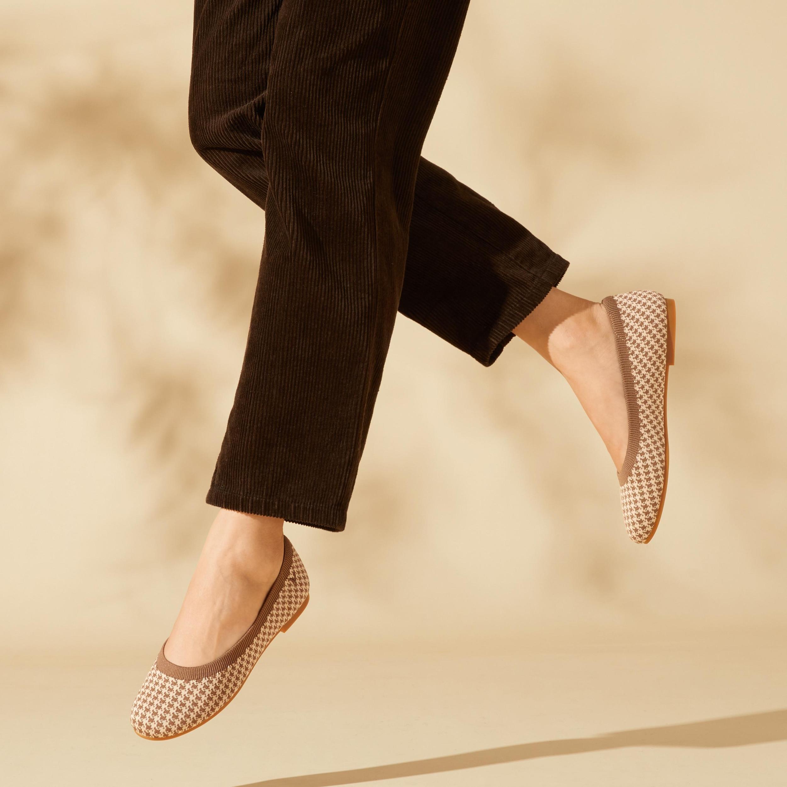 Water-Repellent Round-Toe Walking Flats (Claire Walker) Product Image