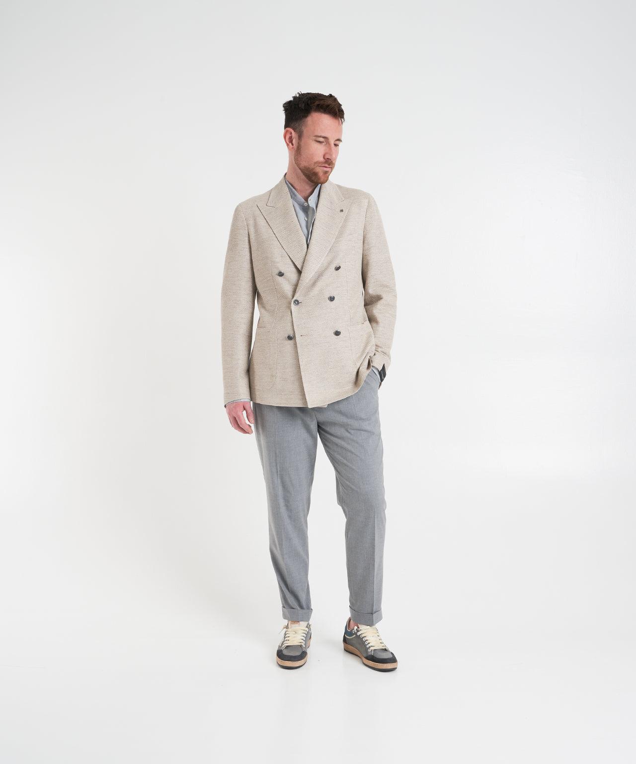 Linen shirt with mandarin collar Product Image