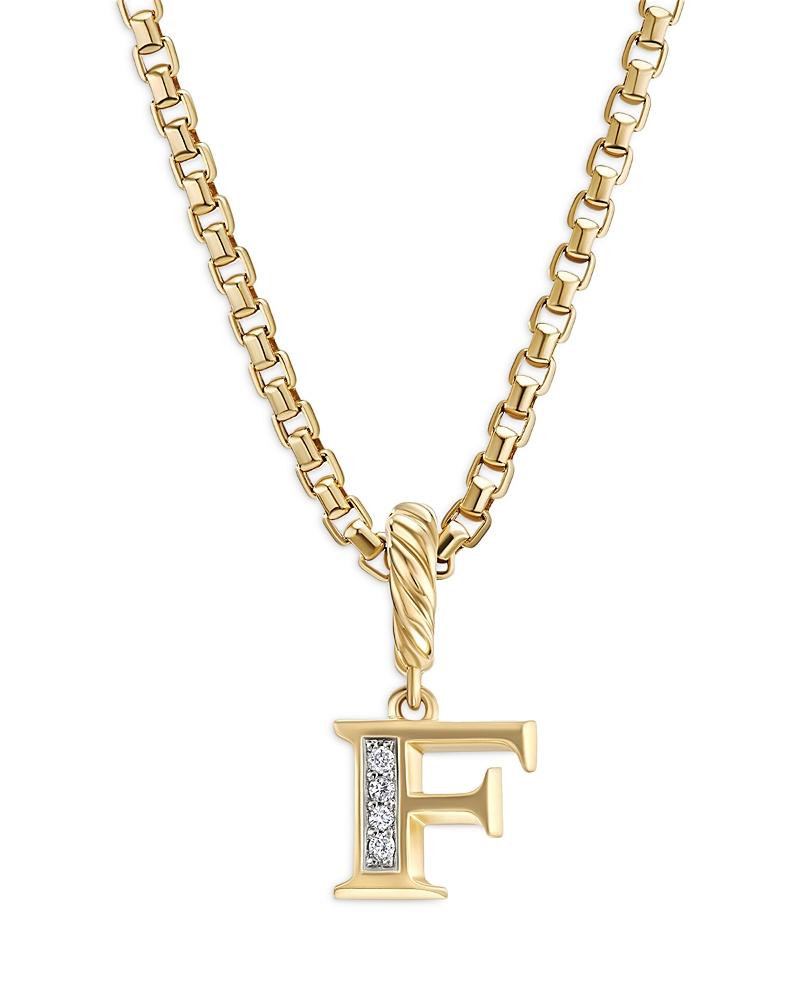 Womens Pav Initial Pendant in 18K Yellow Gold Product Image