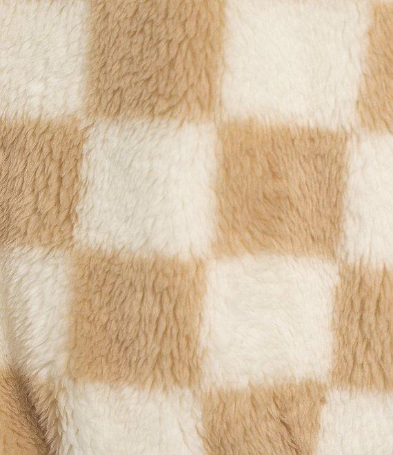 Honey & Sparkle Checkered Fleece Quarter Zip Jacket Product Image