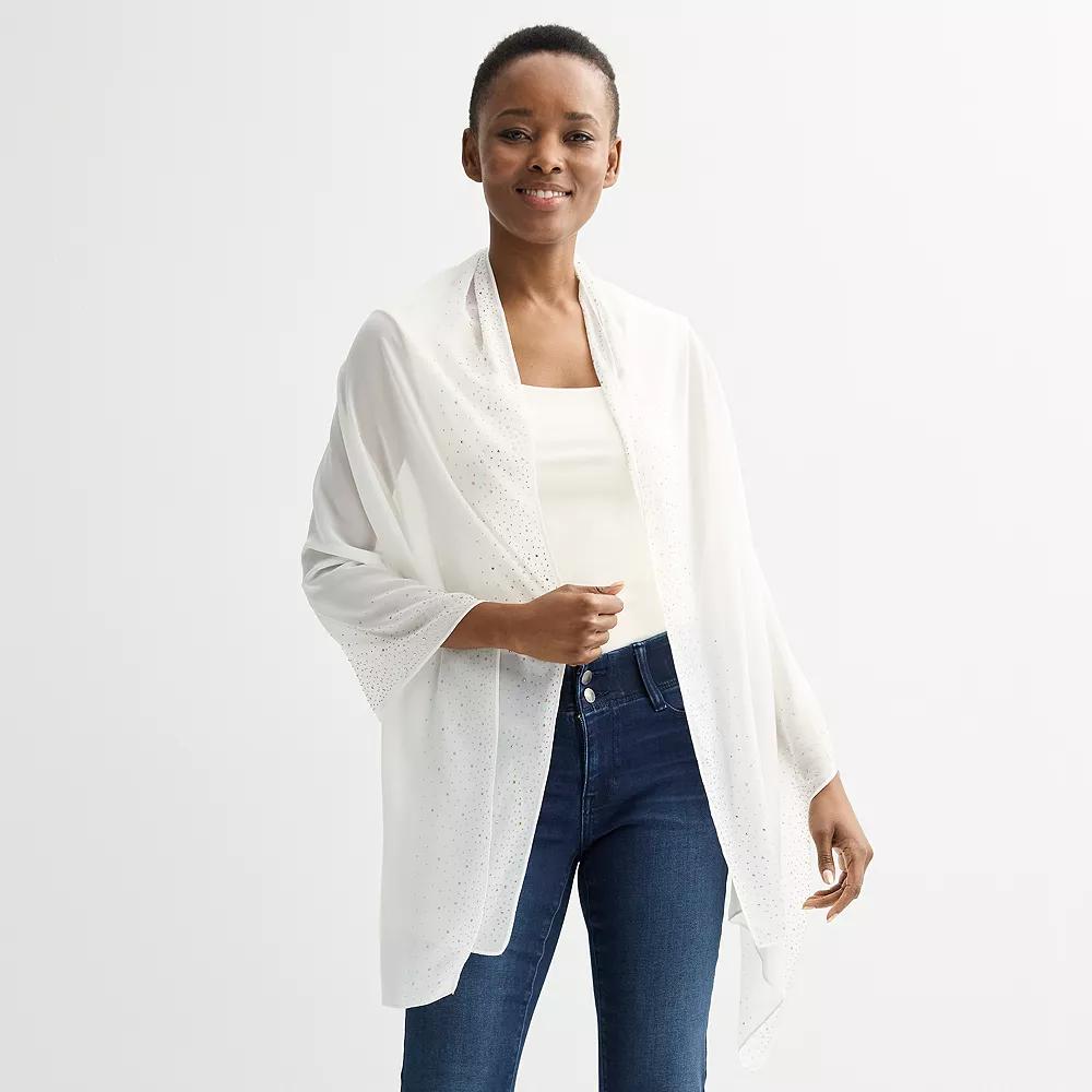 Women's Nine West Gemstone Shine Wrap, White Product Image