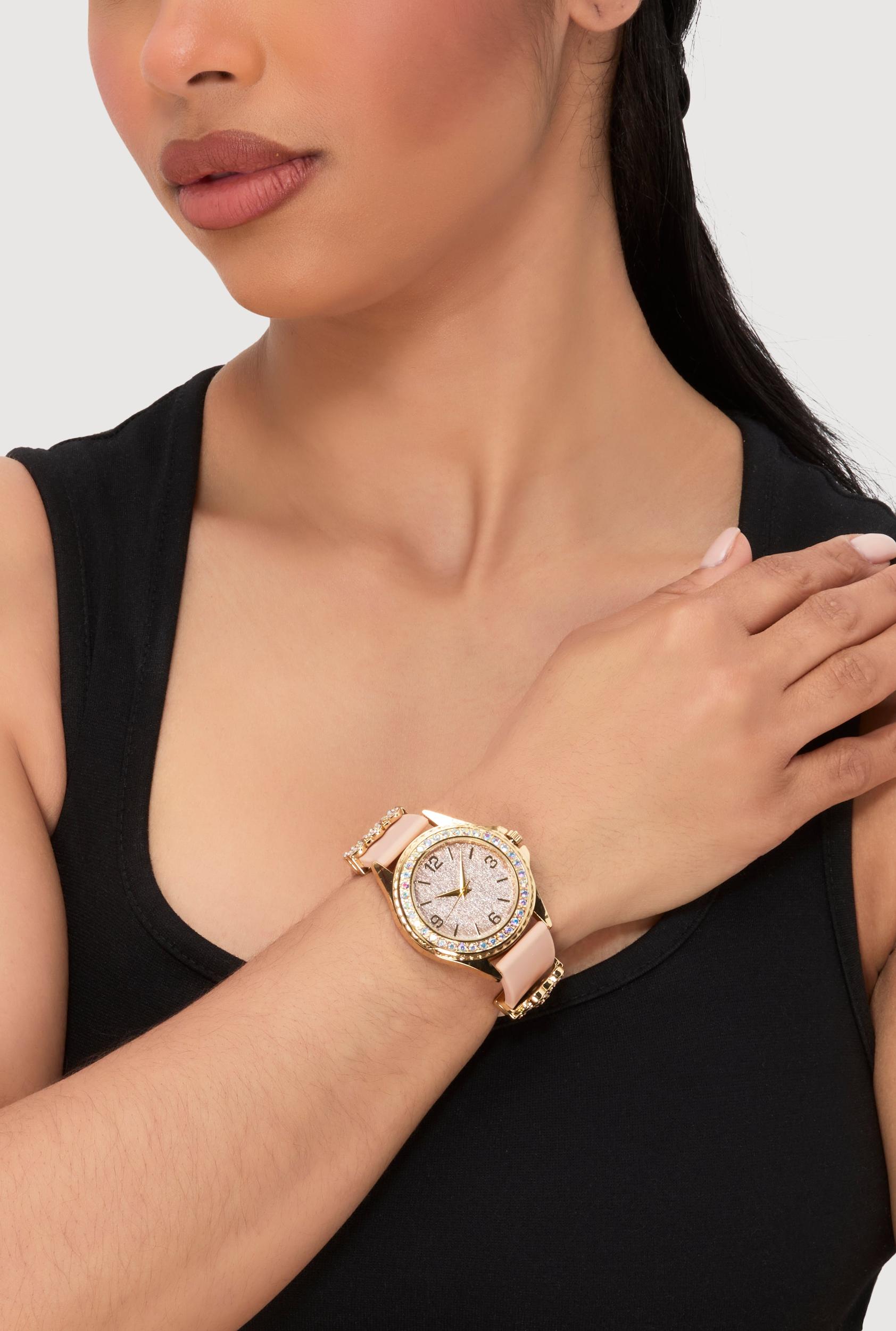 Heart Bear Rhinestone Detail Analog Watch Unisex Product Image