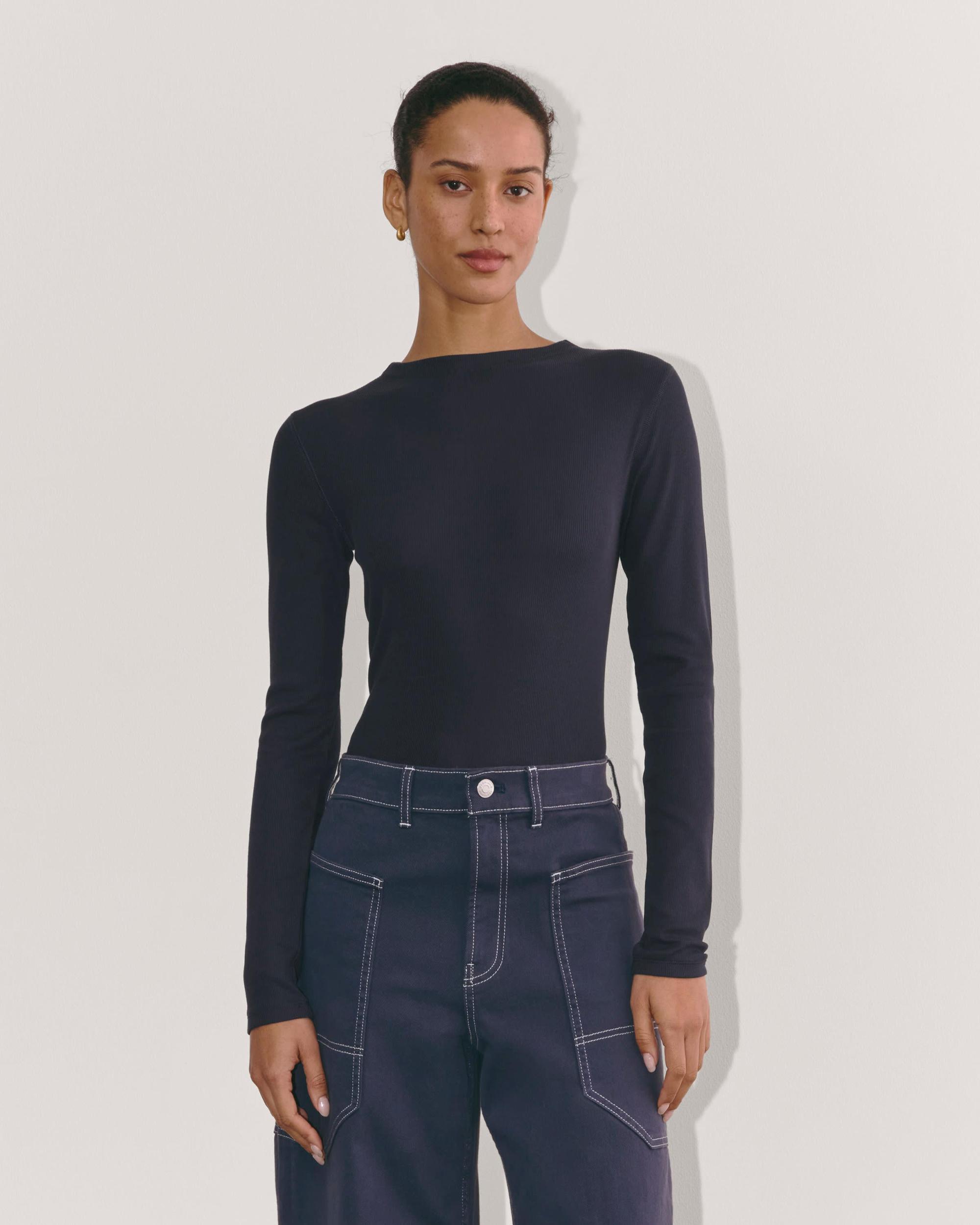Womens Luxe Rib Funnel-Neck T-Shirt by Everlane Product Image