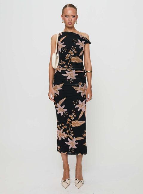 Goldrush Maxi Dress Black Floral Product Image