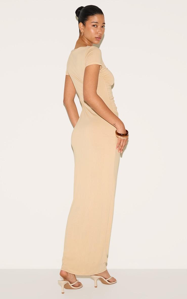 Butter Cream Modal Ruched Cap Sleeve Midaxi Dress Product Image