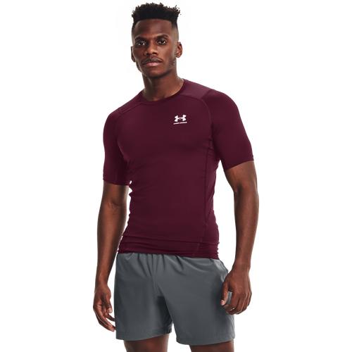 Under Armour Mens Under Armour HeatGear Armour Compression S/S Football T-Shirt - Mens White/Midnight Navy Product Image