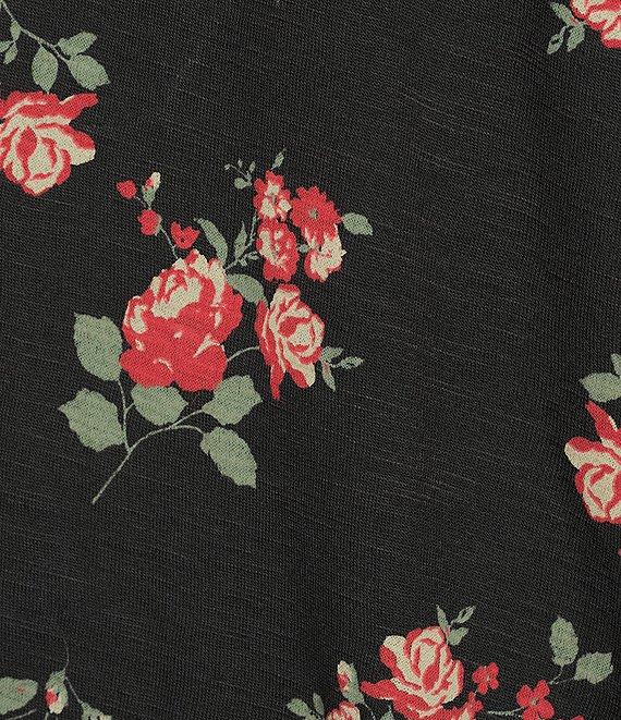 Lucky Brand Floral Print Crew Neck Dolman Short Sleeve Tee Product Image