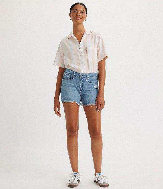 Levi's® 312 Mid Rise Mid Length Distressed Denim Shorts Product Image