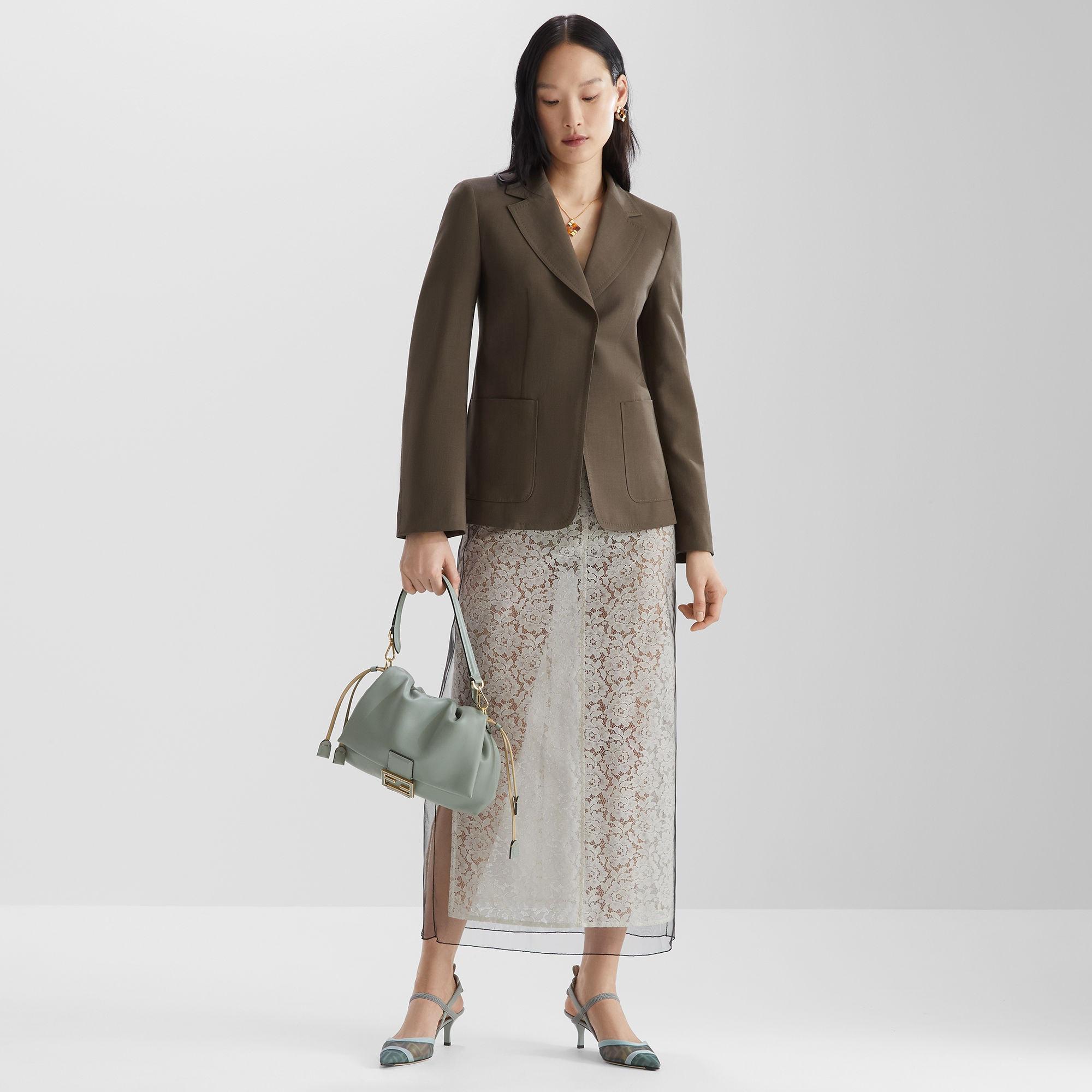 Mamma Baguette MediumMatcha green nappa leather bag Product Image