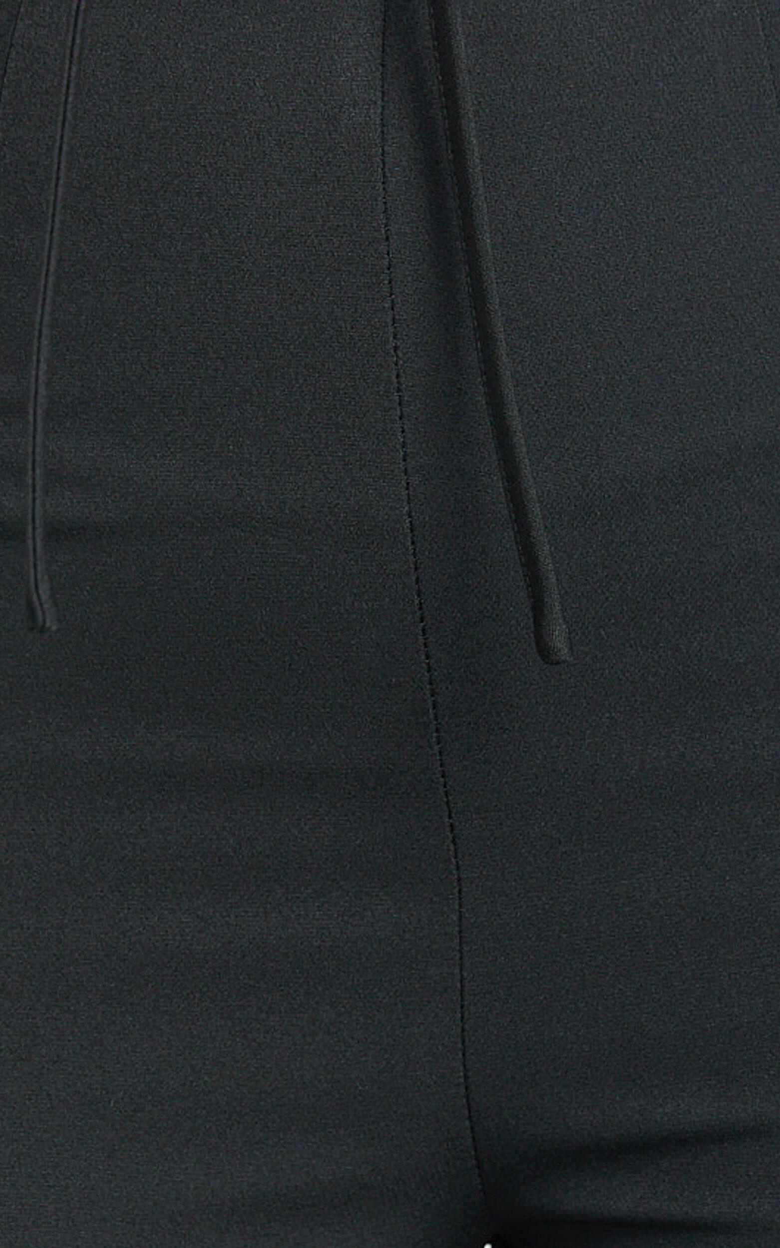 Nola Pants - Mid Waisted Pleated Flare Pants in Black Product Image