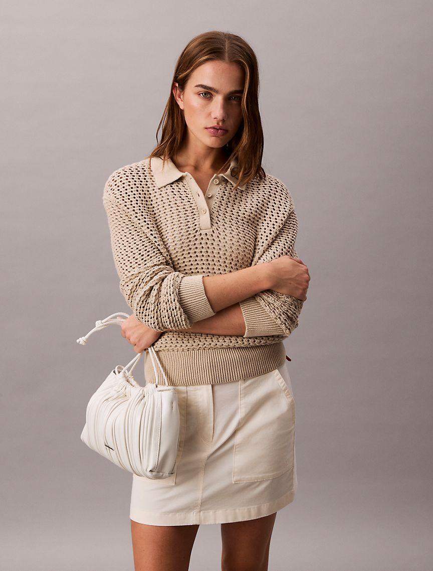 Plisse Drawstring Crossbody Bag Product Image