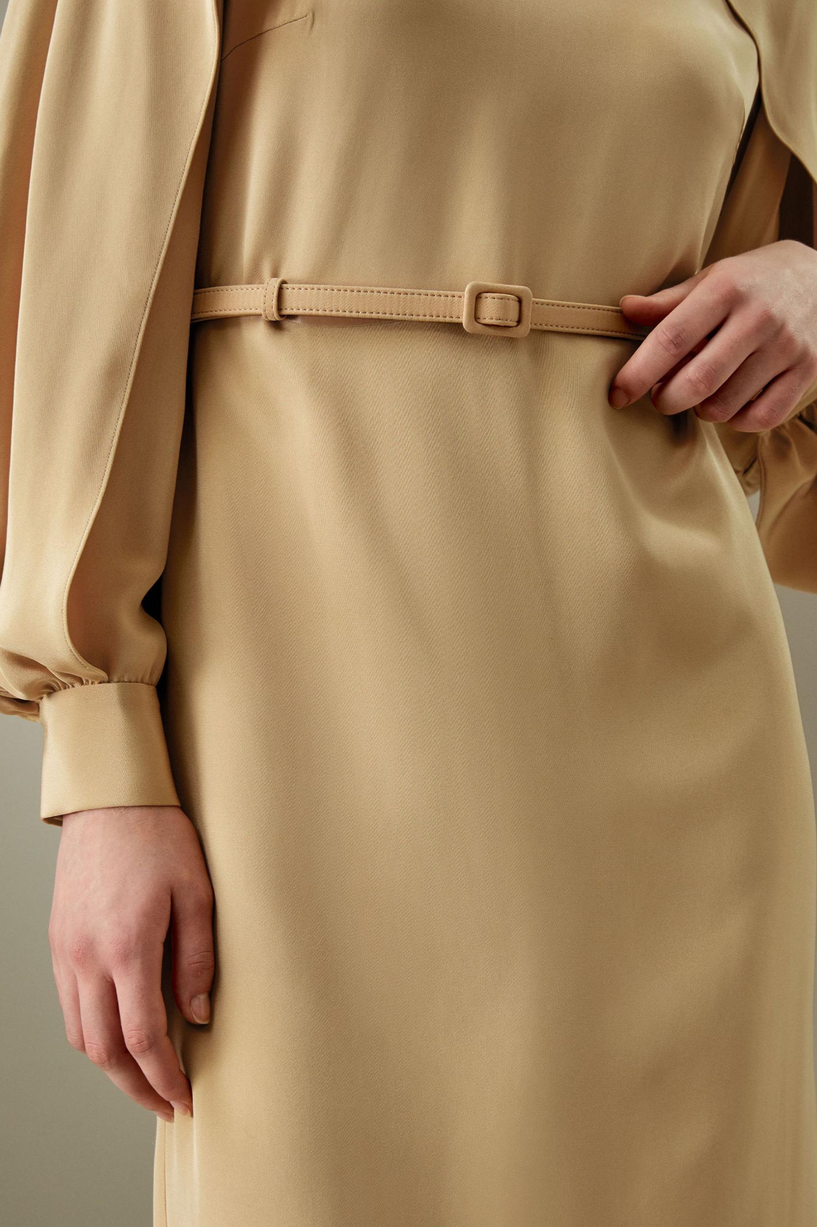 Carissa Side Slit Lantern Sleeve Dress Product Image