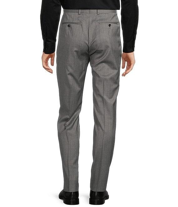 Hart Schaffner Marx New York Modern Fit Flat Front Solid Wool Dress Pants Product Image