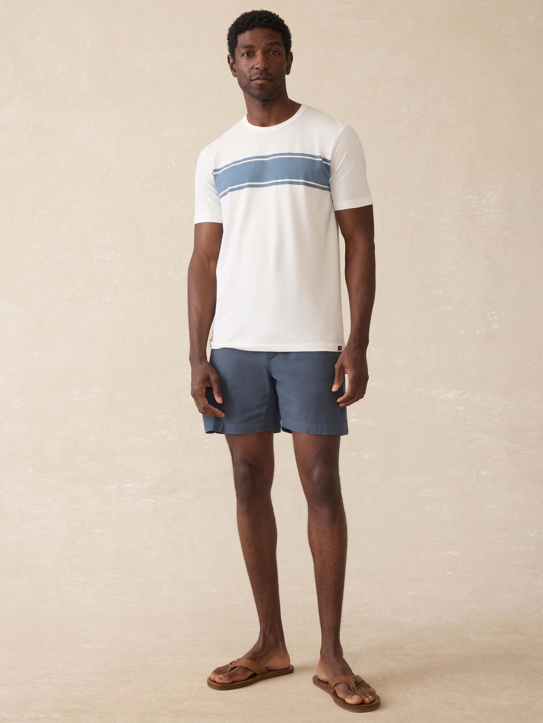 Short-Sleeve Shorelite UPF Tee - White Surf Stripe Male Product Image