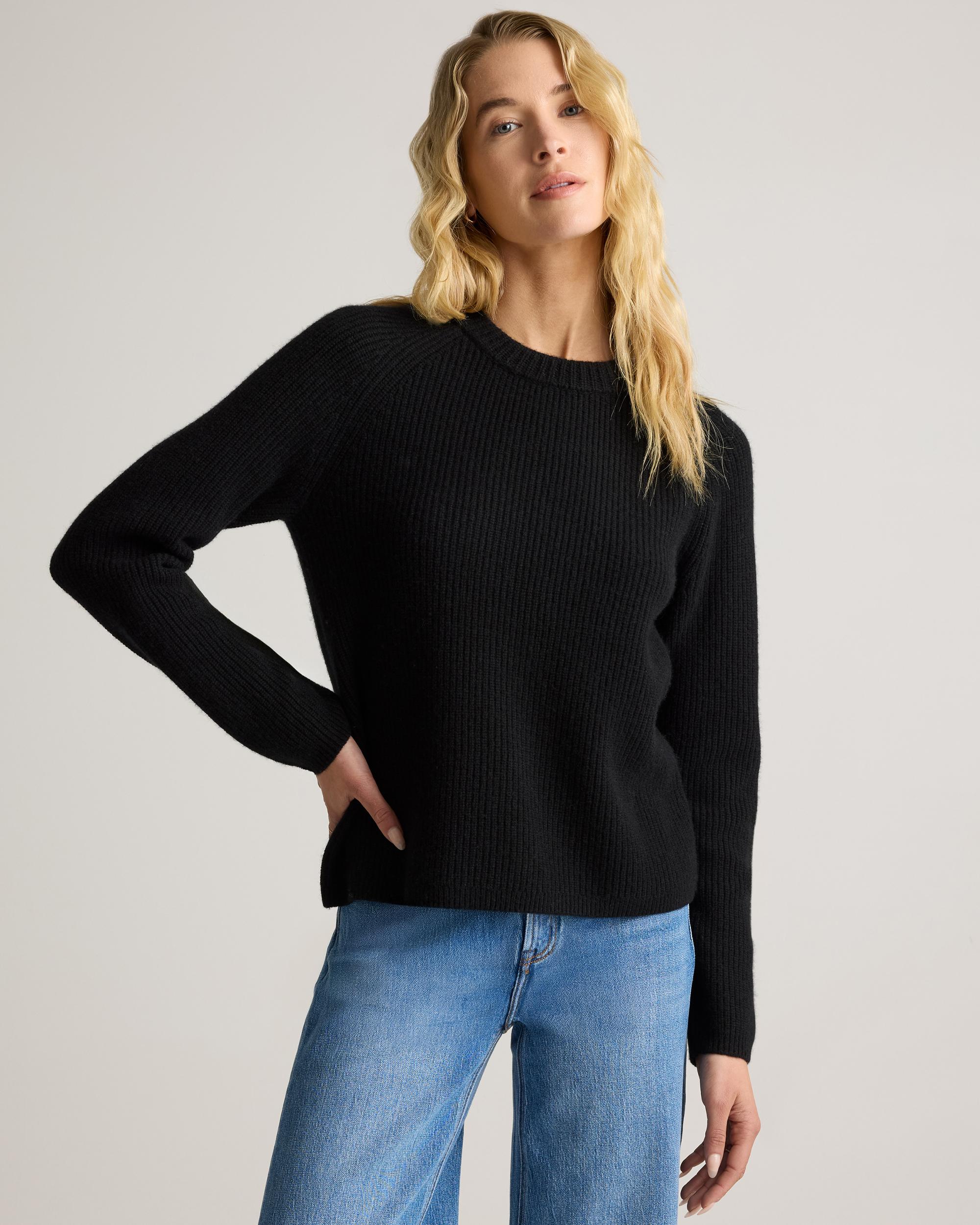 Quince | Women's Mongolian Cashmere Fisherman Crewneck Sweater Product Image