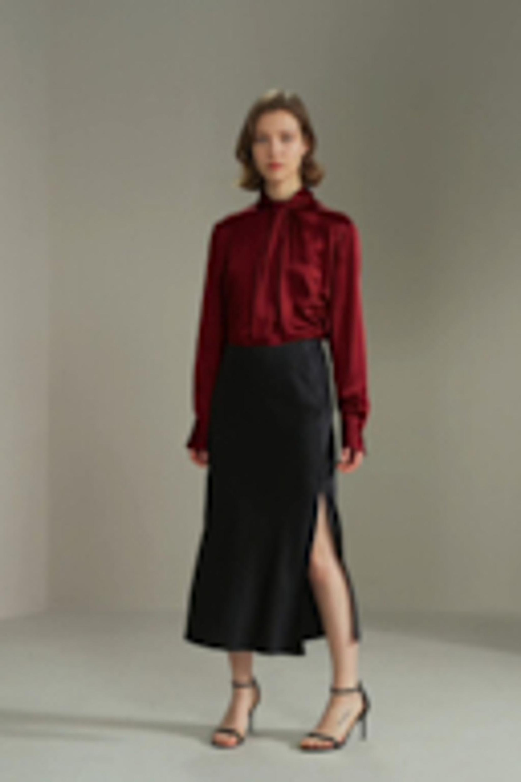 Asymmetrical Embellished Pleats Shirt Product Image