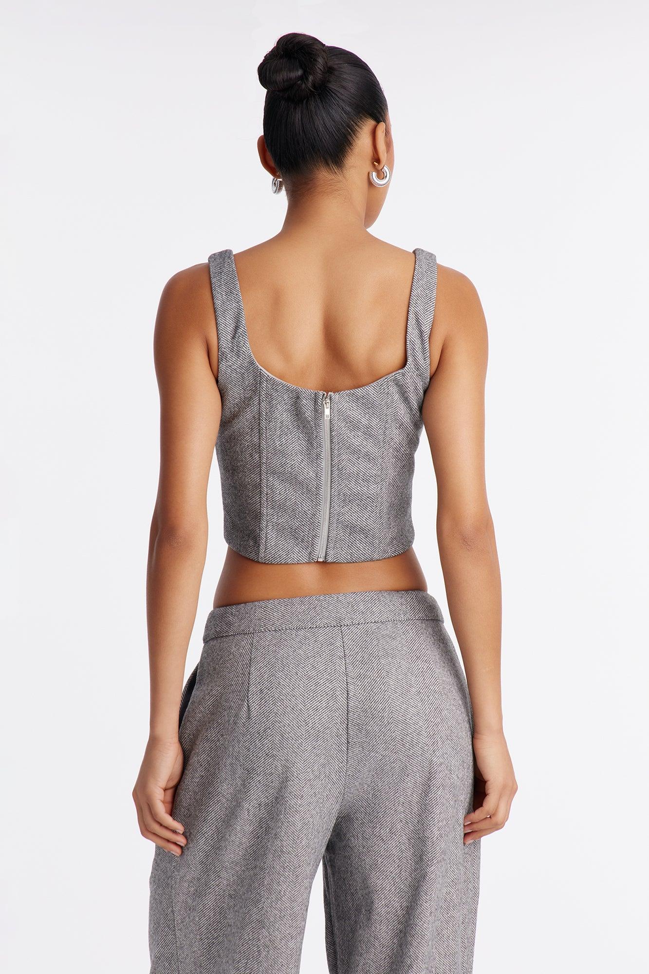 Timeless Chic Herringbone Corset - Light Grey Female Product Image