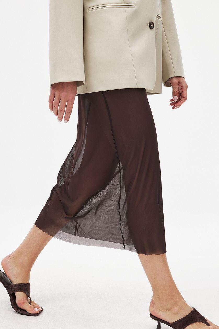 Transparent Mesh Midi Skirt Product Image