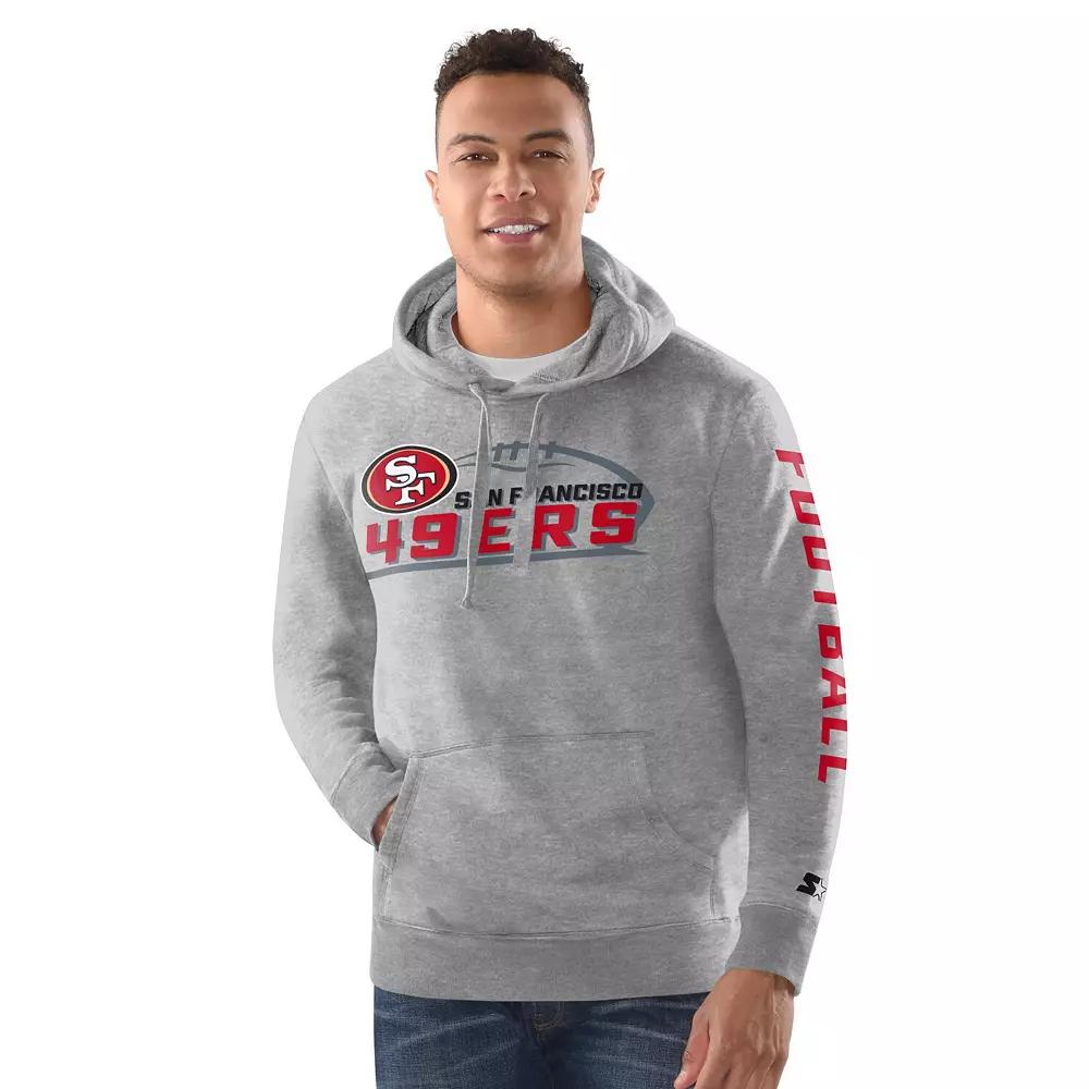 Men's Starter Heather Gray San Francisco 49ers Vintage Pullover Hoodie,  Product Image