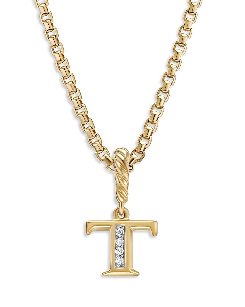 Womens Pav Initial Pendant in 18K Yellow Gold Product Image