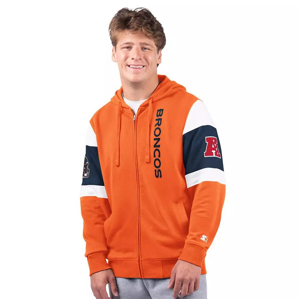 Men's Starter Orange Denver Broncos Extreme Full-Zip Hoodie,  Product Image