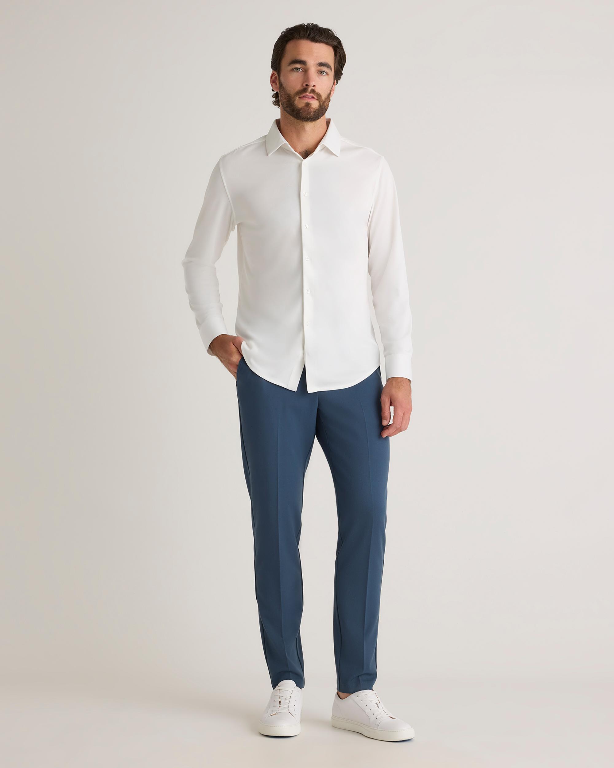 Quince | Men's Commuter Stretch Pique Long Sleeve Button Down 100% Polyester Product Image