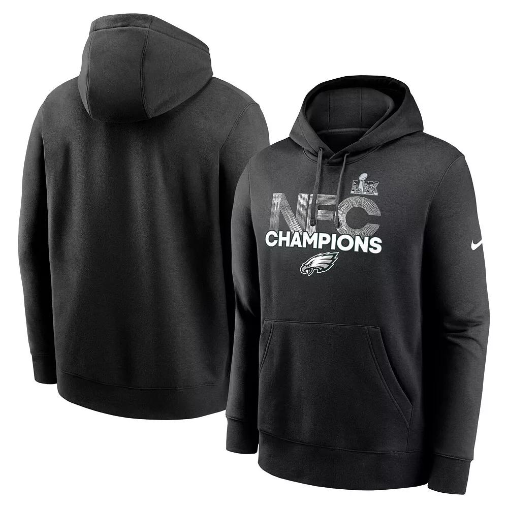 Men's Nike  Black Philadelphia Eagles 2024 NFC Champions Fleece Pullover Hoodie, Size: XL Product Image
