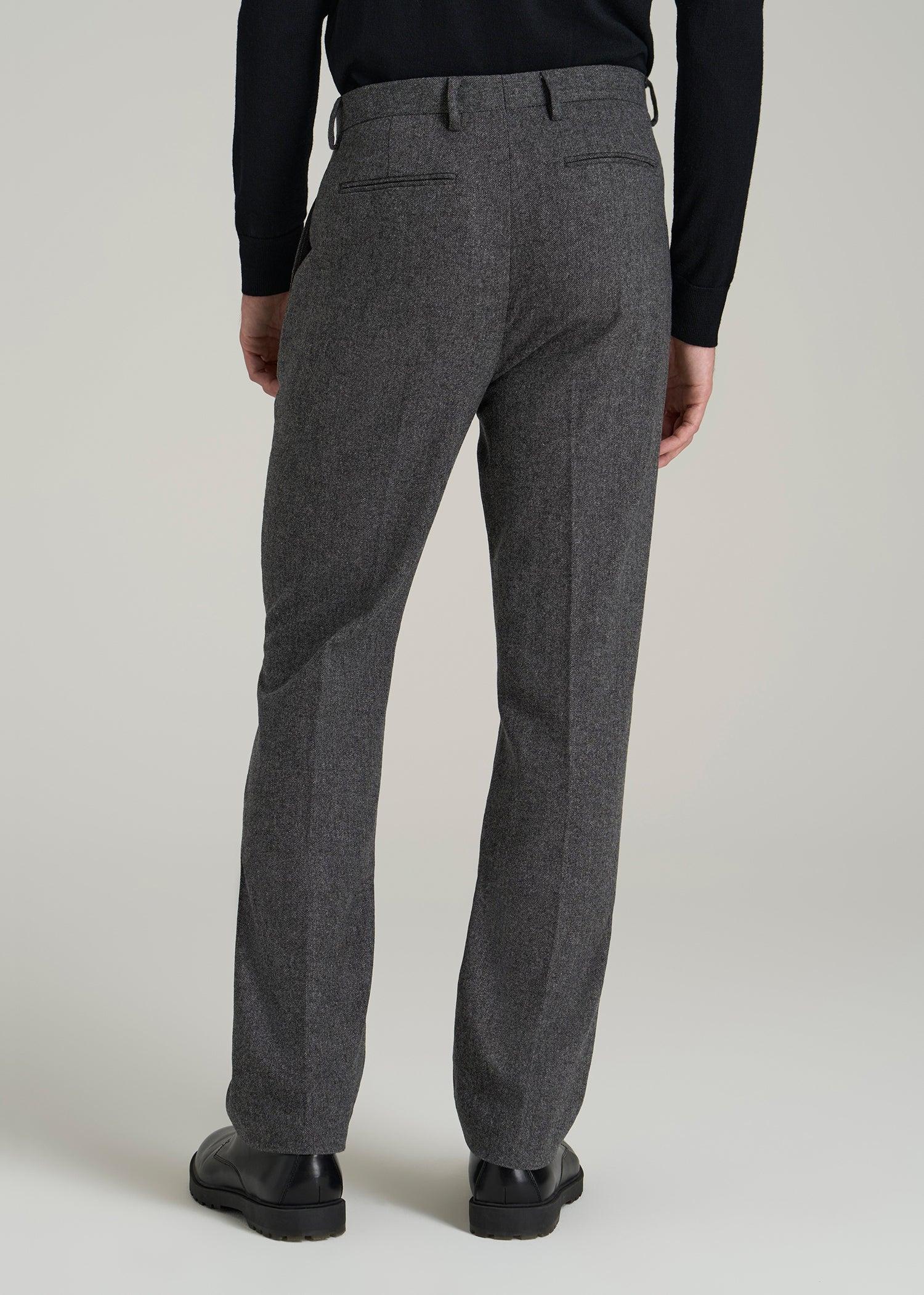 Wool Blend Dress Pants for Tall Men in Anthracite Tweed Male Product Image