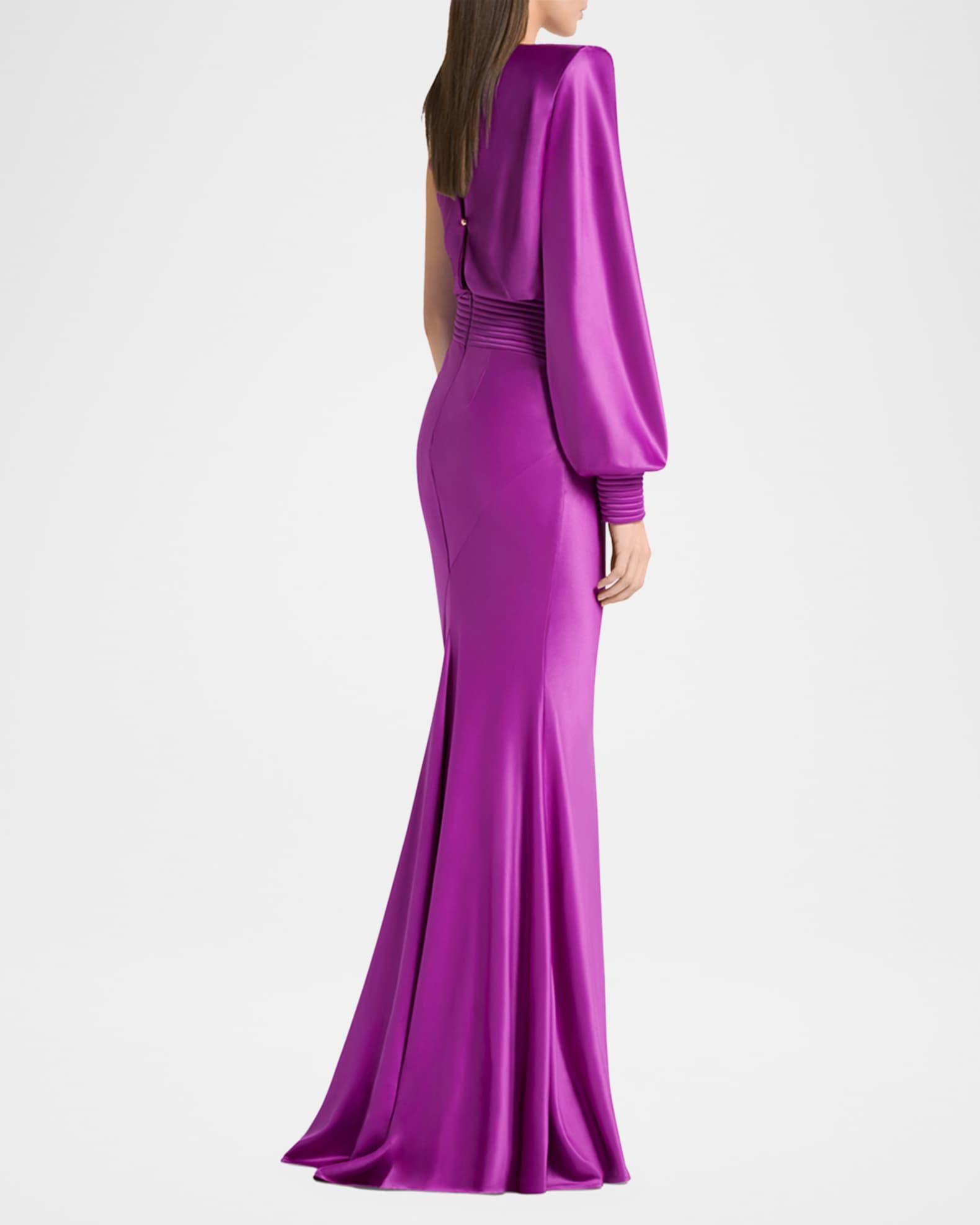 Don't Look Now Draped One-Shoulder Satin Gown Product Image