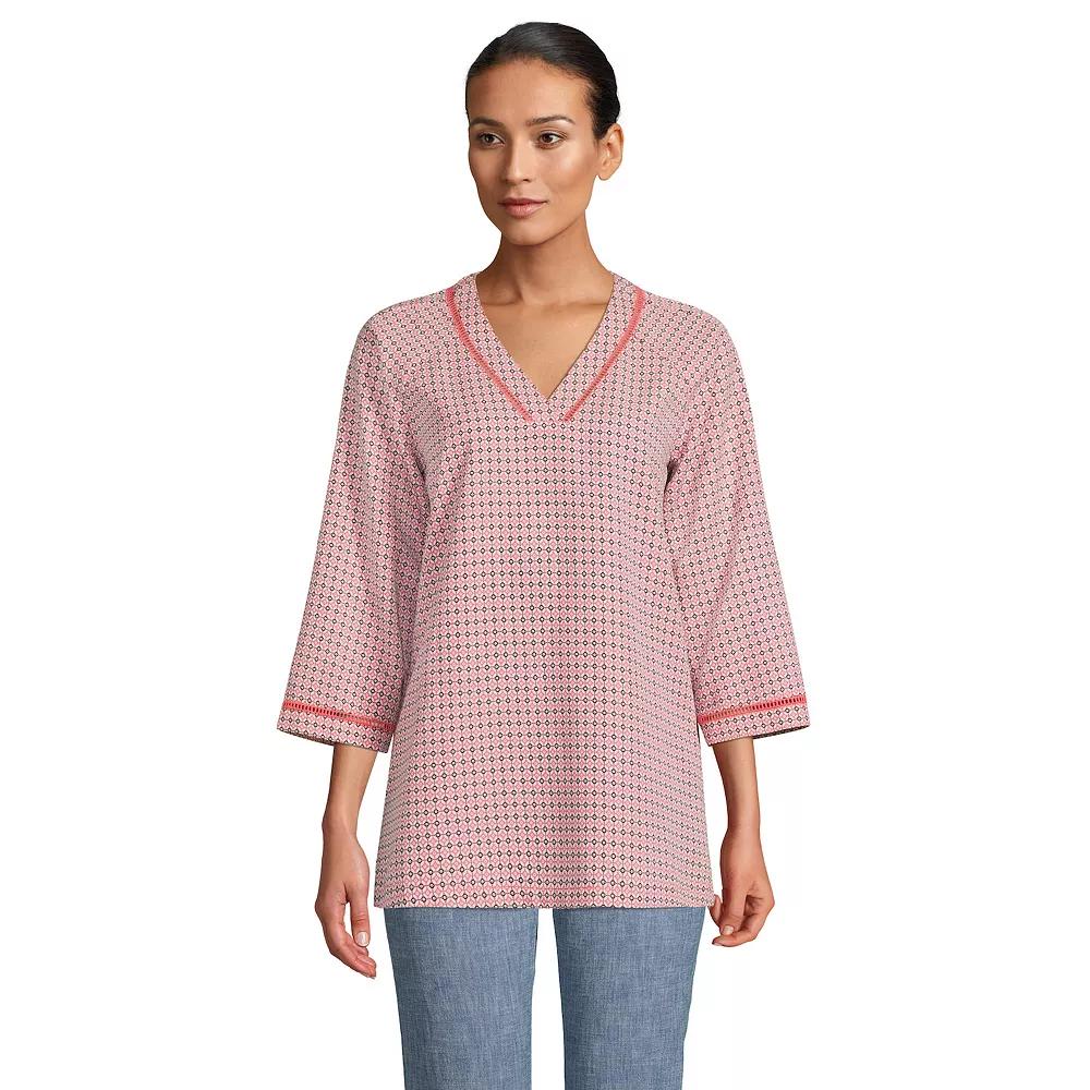 Women's Lands' End Rayon 3/4 Sleeve Tunic Top,  Product Image