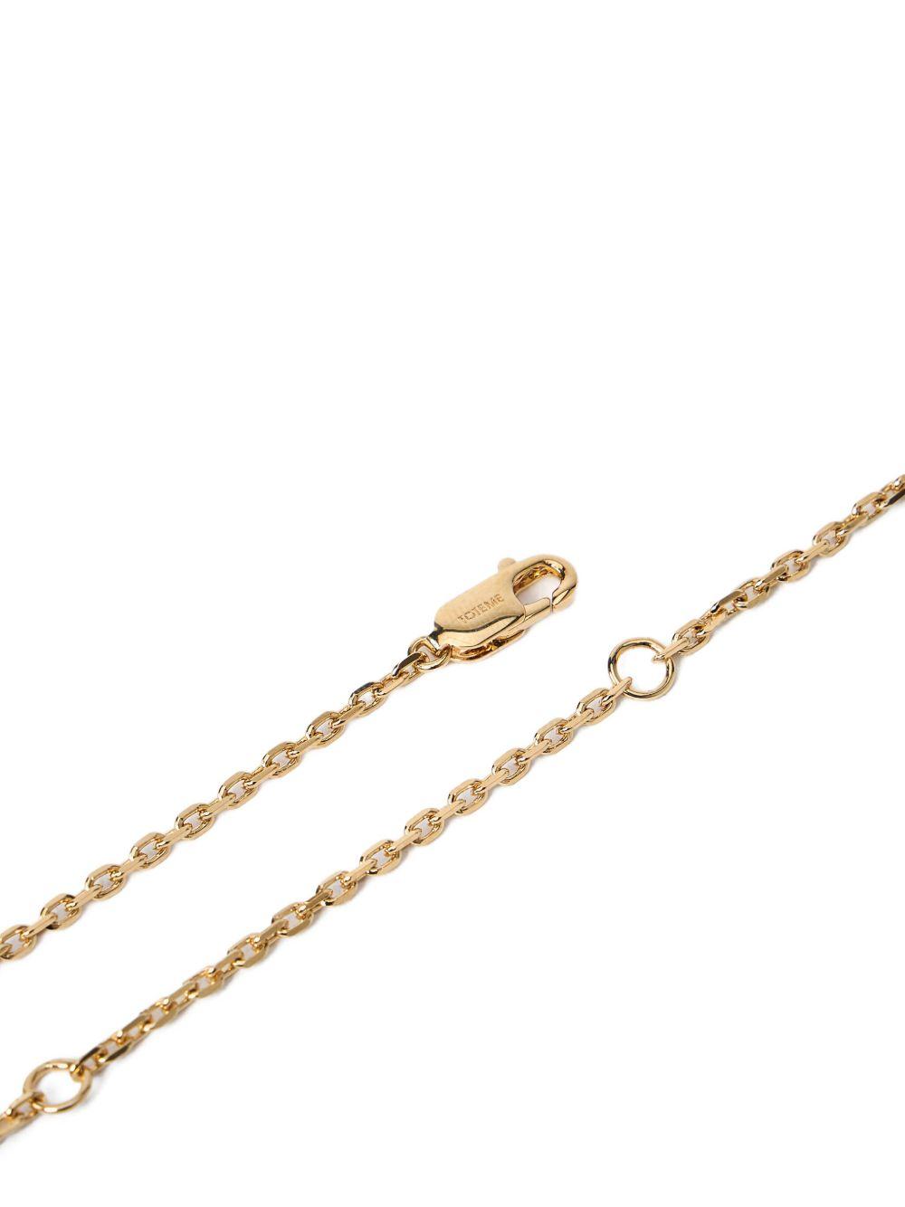 18K gold-plated brass onyx drop necklace Product Image