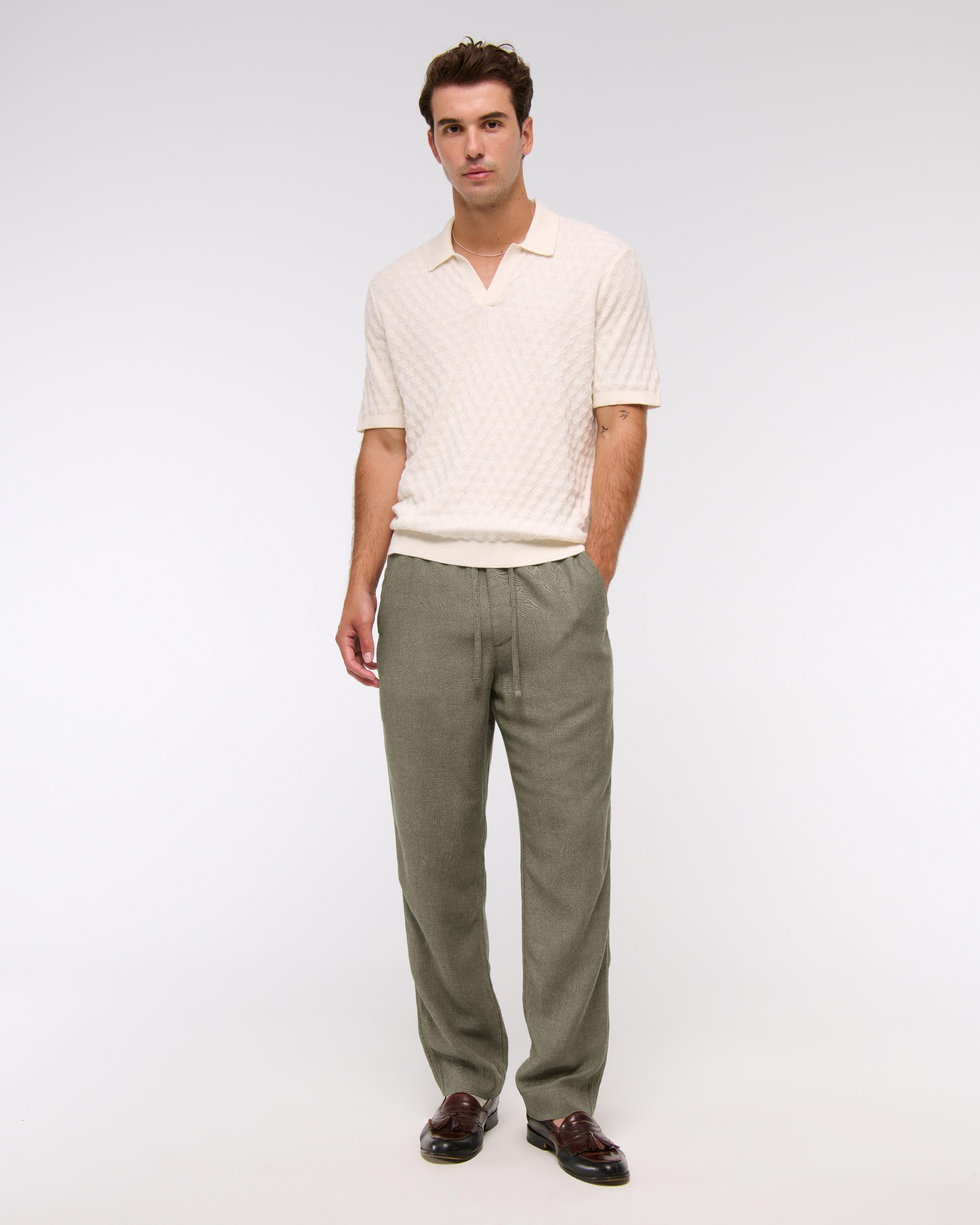 Loose Tailored Linen-Blend Pull-On Pant Product Image