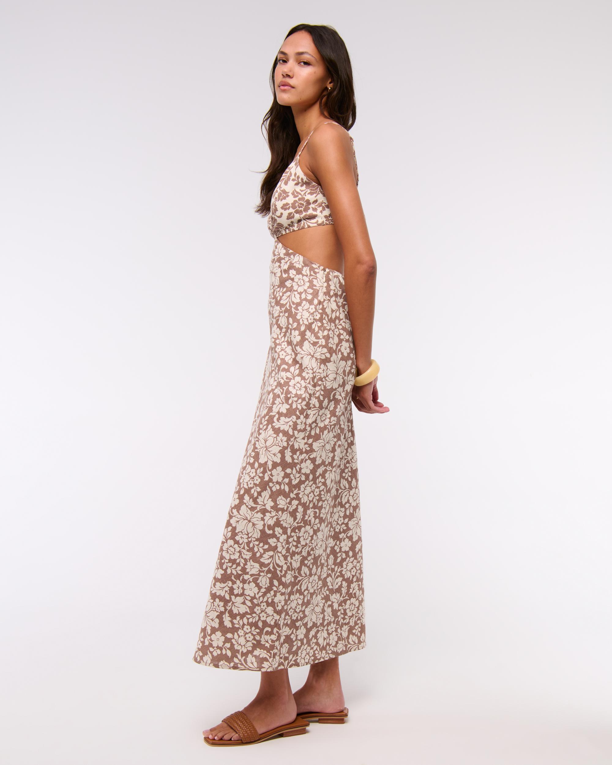 The A&F Julia Slip Cutout Maxi Dress Product Image