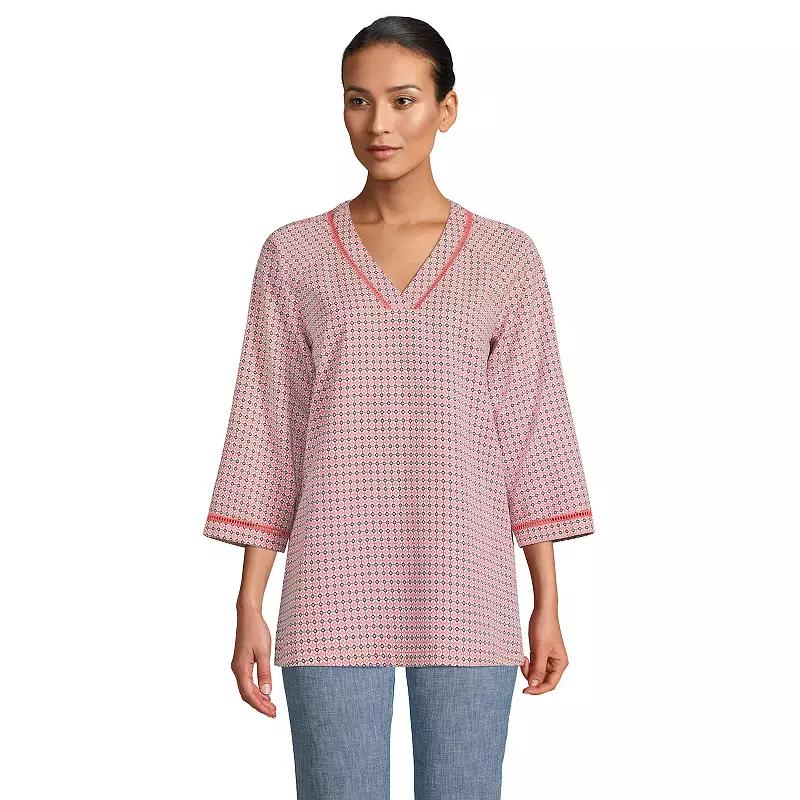 Women's Lands' End Rayon 3/4 Sleeve Tunic Top,  Product Image