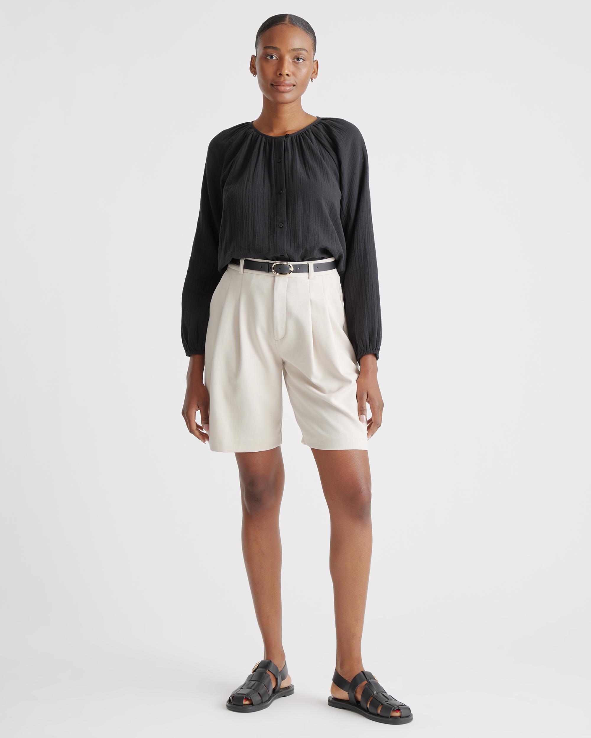 Quince | Women's Gauze Peasant Blouse Organic Cotton Product Image