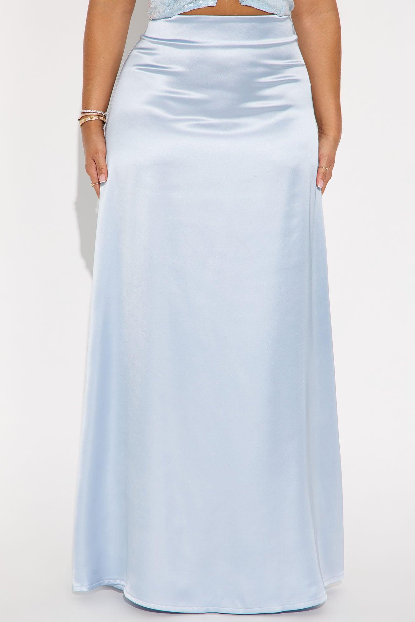 Estella Satin Maxi Skirt - Light Blue Female Product Image