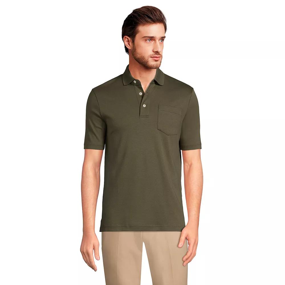 Men's Lands' End Super Soft Supima Pocket Polo,  Product Image