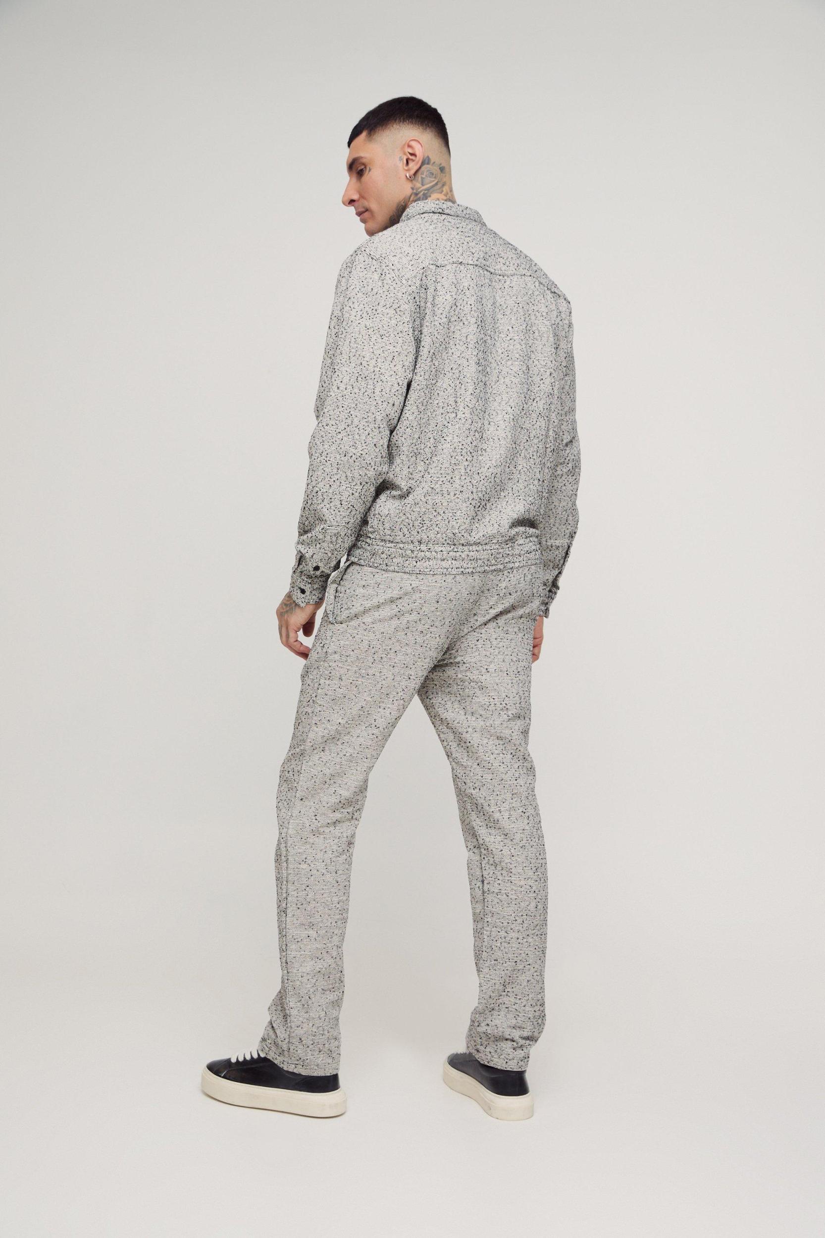 Tall Textured Straight Fit Pants | boohooMAN USA Product Image