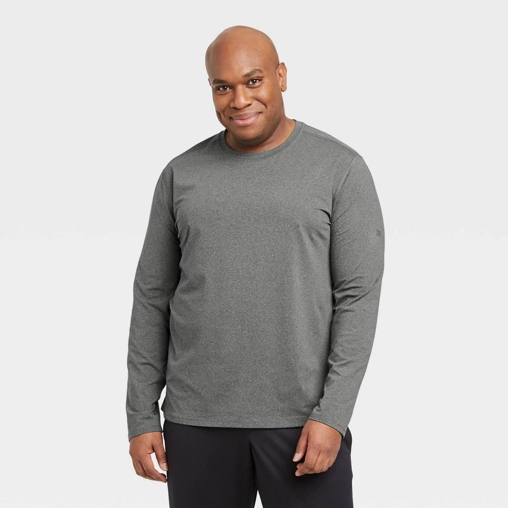Men's Long Sleeve Performance T-Shirt - All In Motion™ Dark Gray L: Moisture Wicking, Quick Drying Product Image