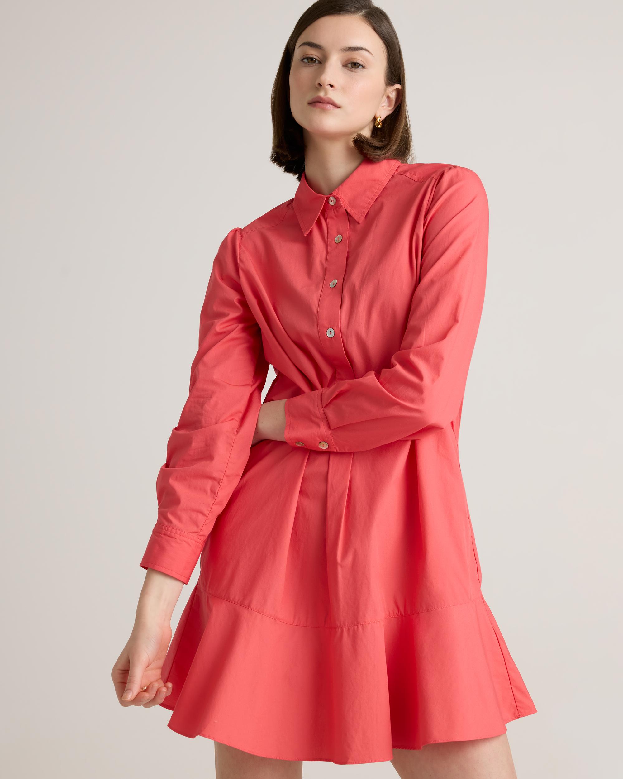 Quince | Women's Poplin Drop Waist Shirt Dress Organic Cotton Product Image