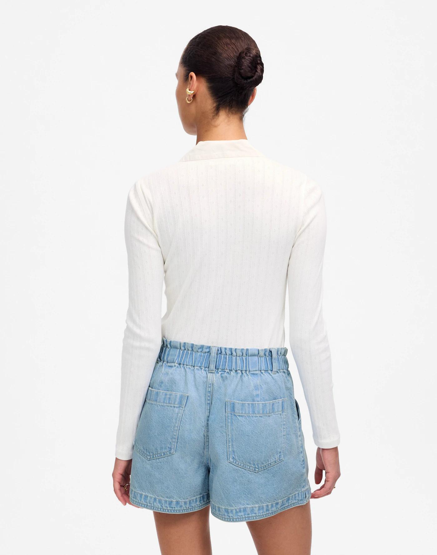 Tie-Waist Denim Shorts Product Image