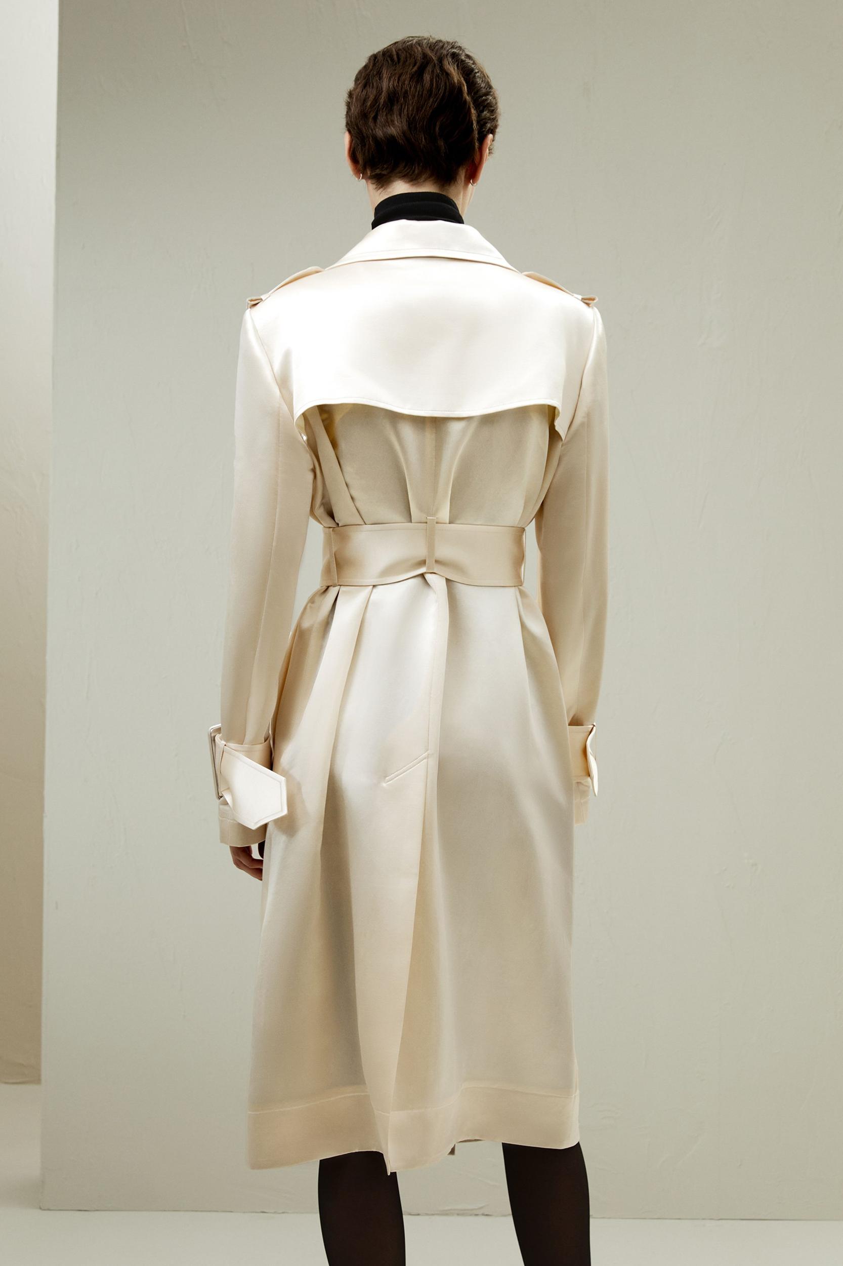 LILYSILK Female Wool Trench Coat Beige Wool-Silk Luxurious All Seasons Coat XL Product Image