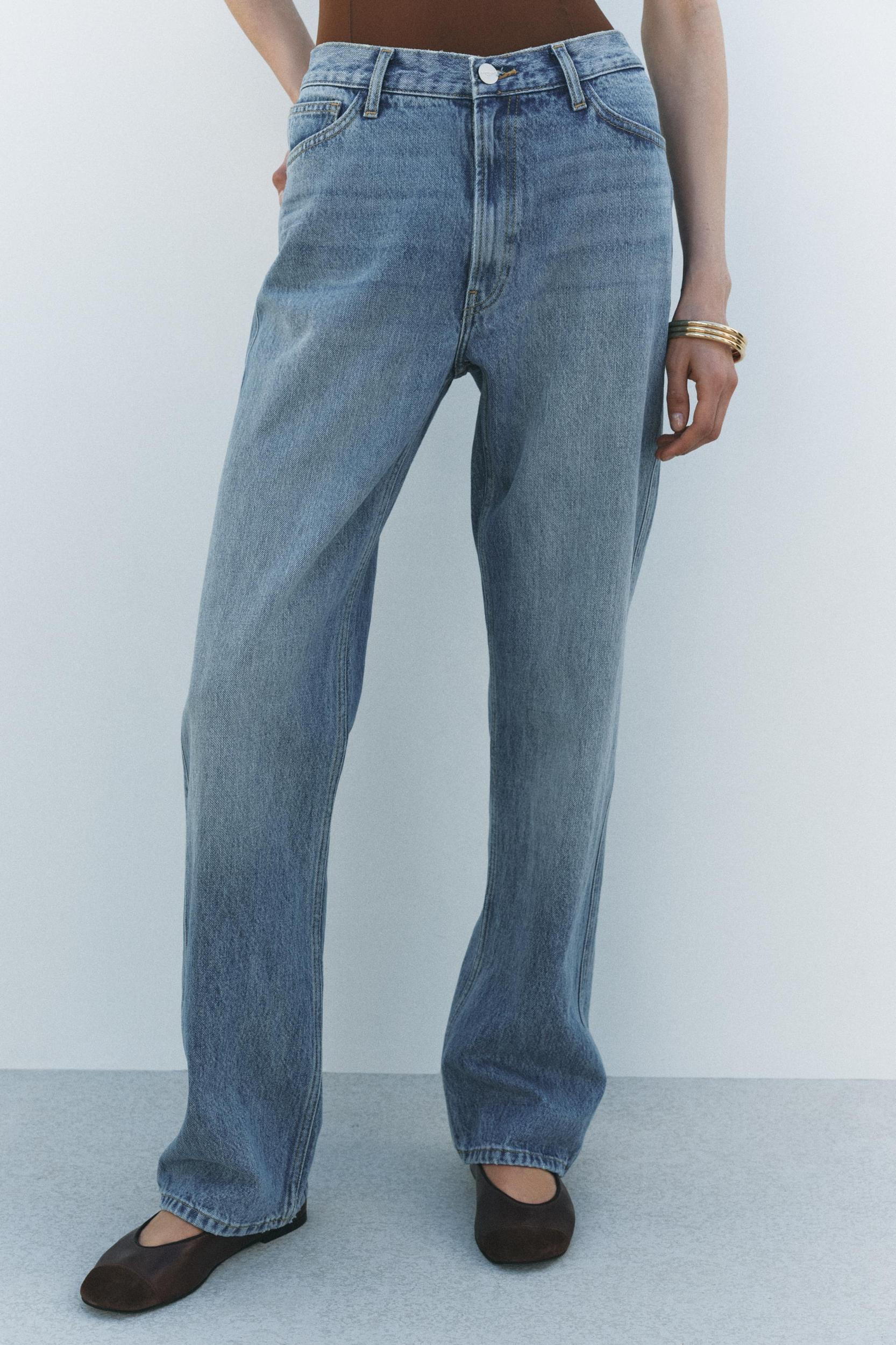 STRAIGHT CUT HIGH WAIST JEANS ZW COLLECTION Product Image