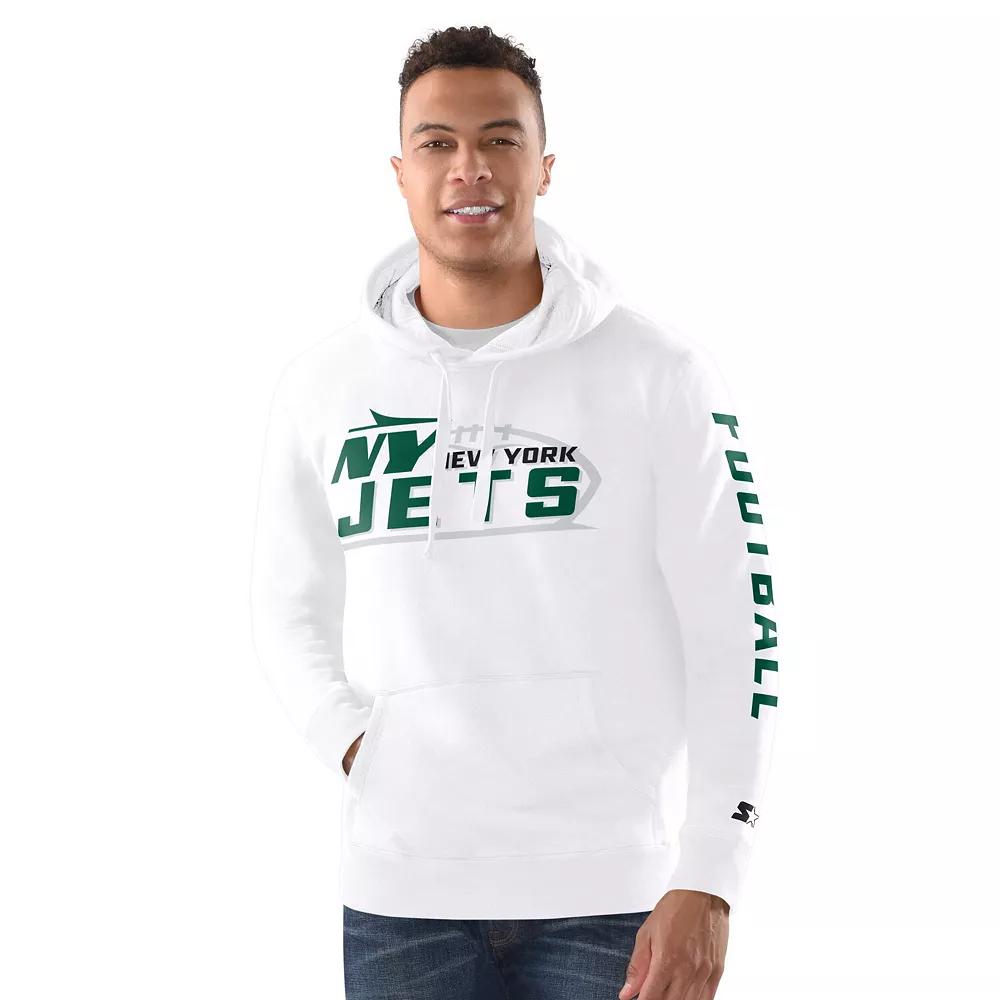 Men's Starter White New York Jets Vintage Pullover Hoodie,  Product Image