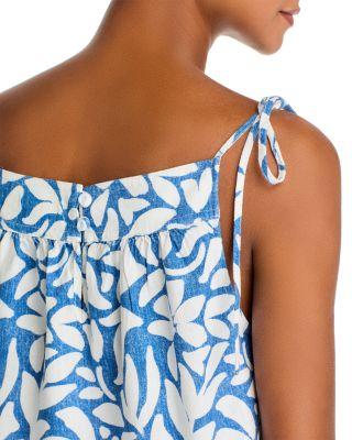 Printed Tie Shoulder Tank Top Product Image