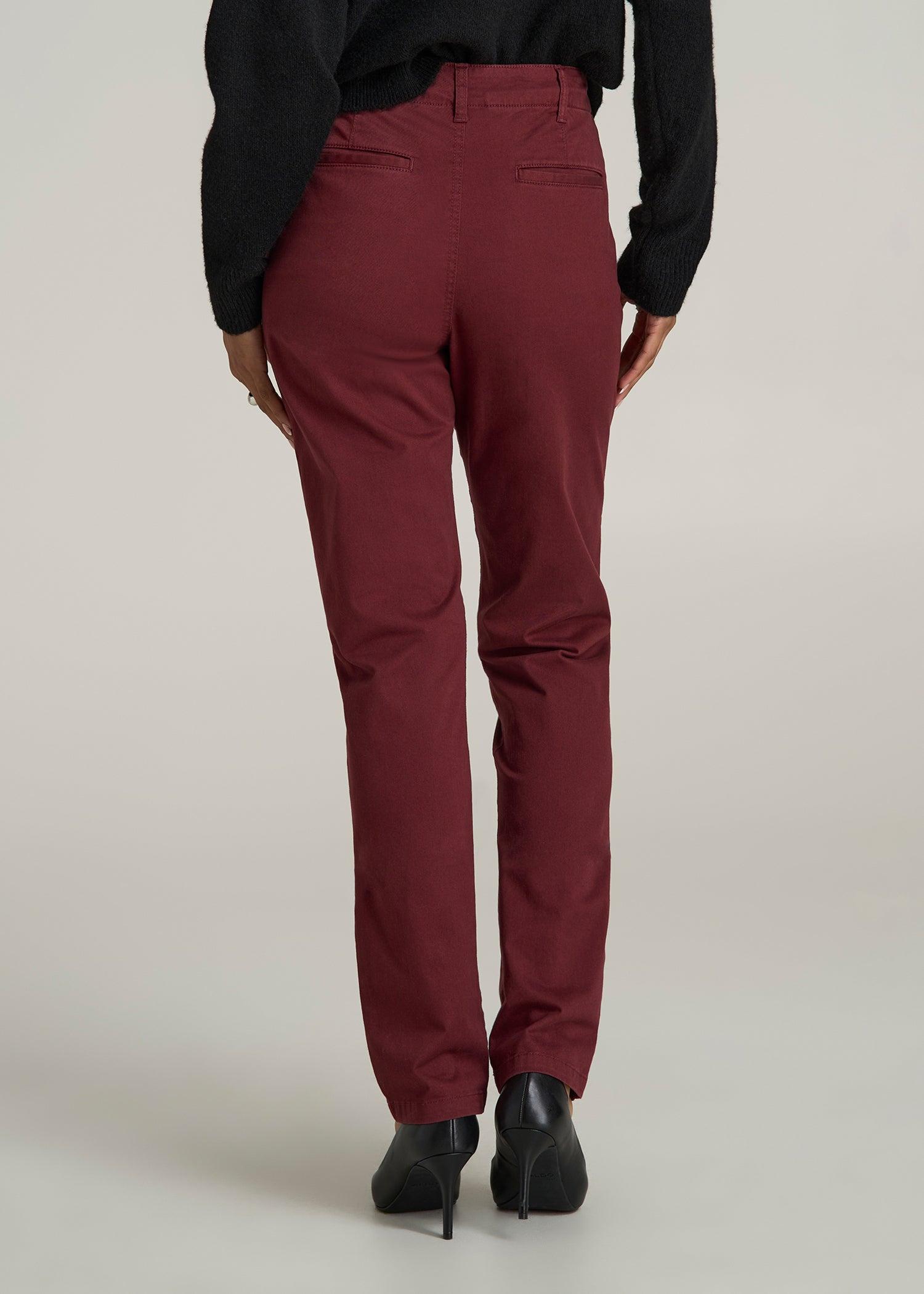 High Rise Tapered Chino Pants for Tall Women in Red Ochre Product Image
