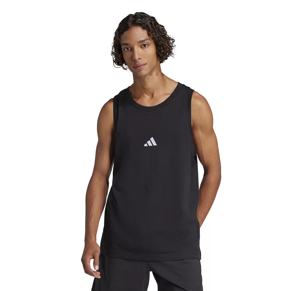 Men's adidas Essentials Small Logo Sportswear Tank Top, Black Product Image