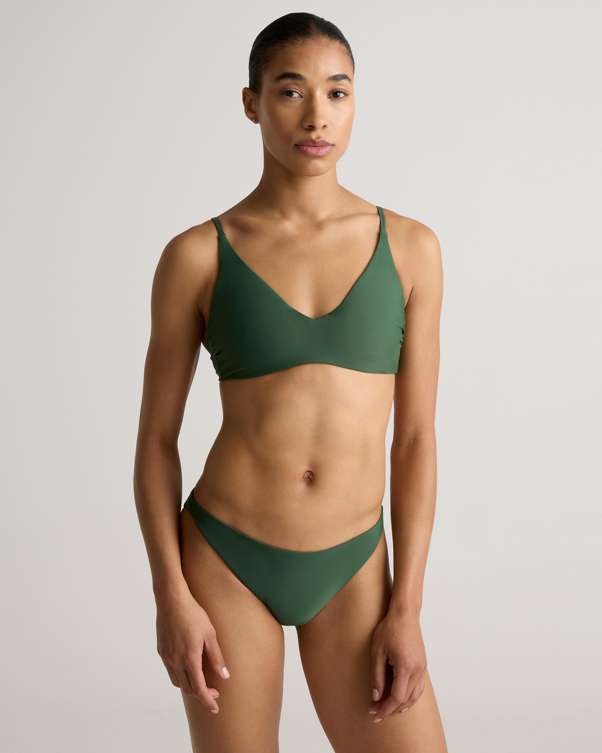 Quince | Women's Italian V-Neck Bikini Top 78% Recycled Polyamide, 22% Spandex Product Image